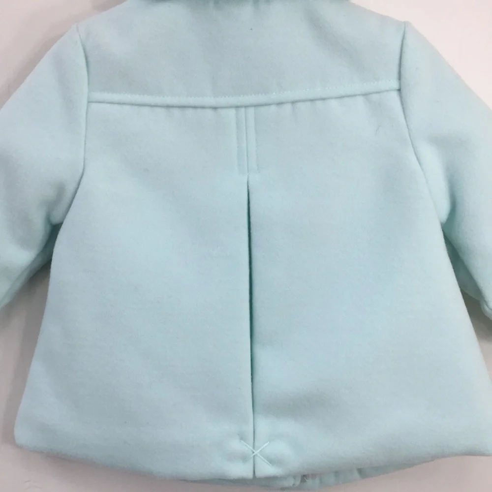 Little Me Girls Mint Green Dress Pea Coat With Bows Size 12 M NEW Without Tags